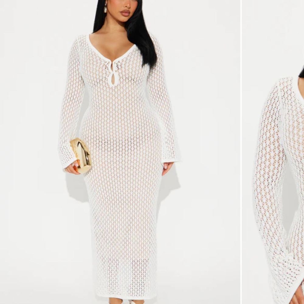 ISO ISO - looking for this! Fashion Nova White Knit Swim Cover-Up. Amaya crochet